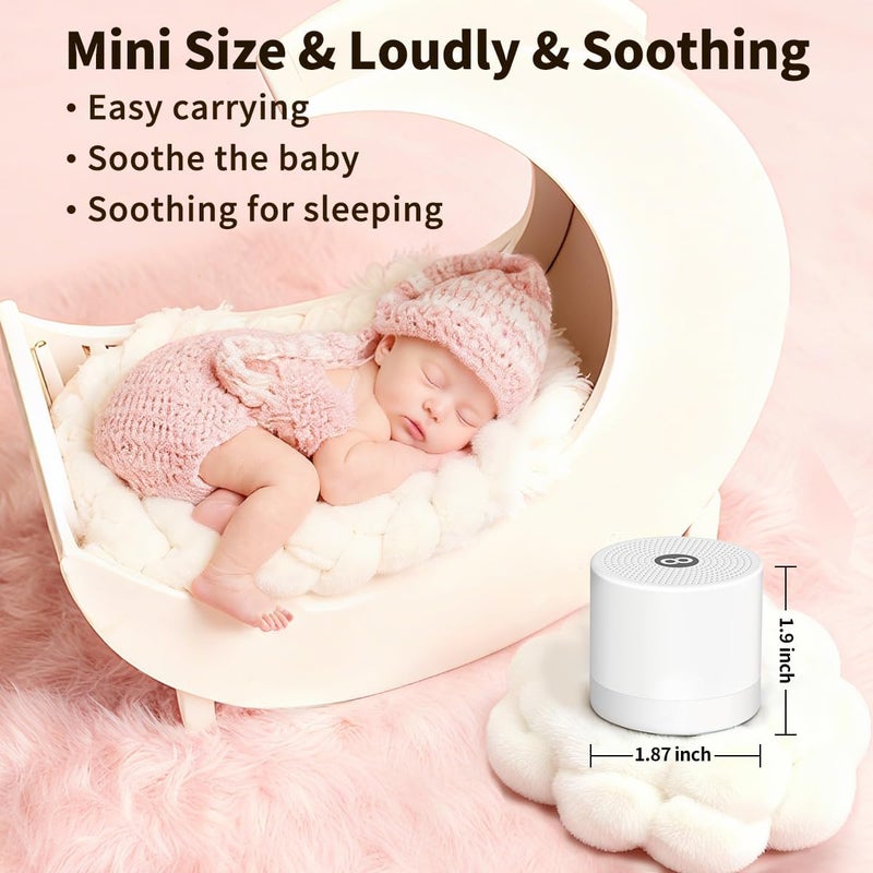 Hushing Sound Machine Mini White Noise Machine with 30 Soothing Sounds 4 Timers Memory Function for Newborn Baby Kids Adults Portable Rechargeable Sleep Brown Noise Machine for Travel Camping Home Office - Image 3